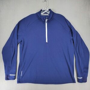 Zero Restriction 1/4 Zip Pullover Men XL Blue Reflective Trim‎ Golf Shirt L1016